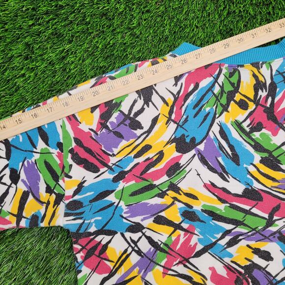 Vintage Y2K Abstract Art Sweatshirt Womens Medium 20x21 - Picture 5 of 10